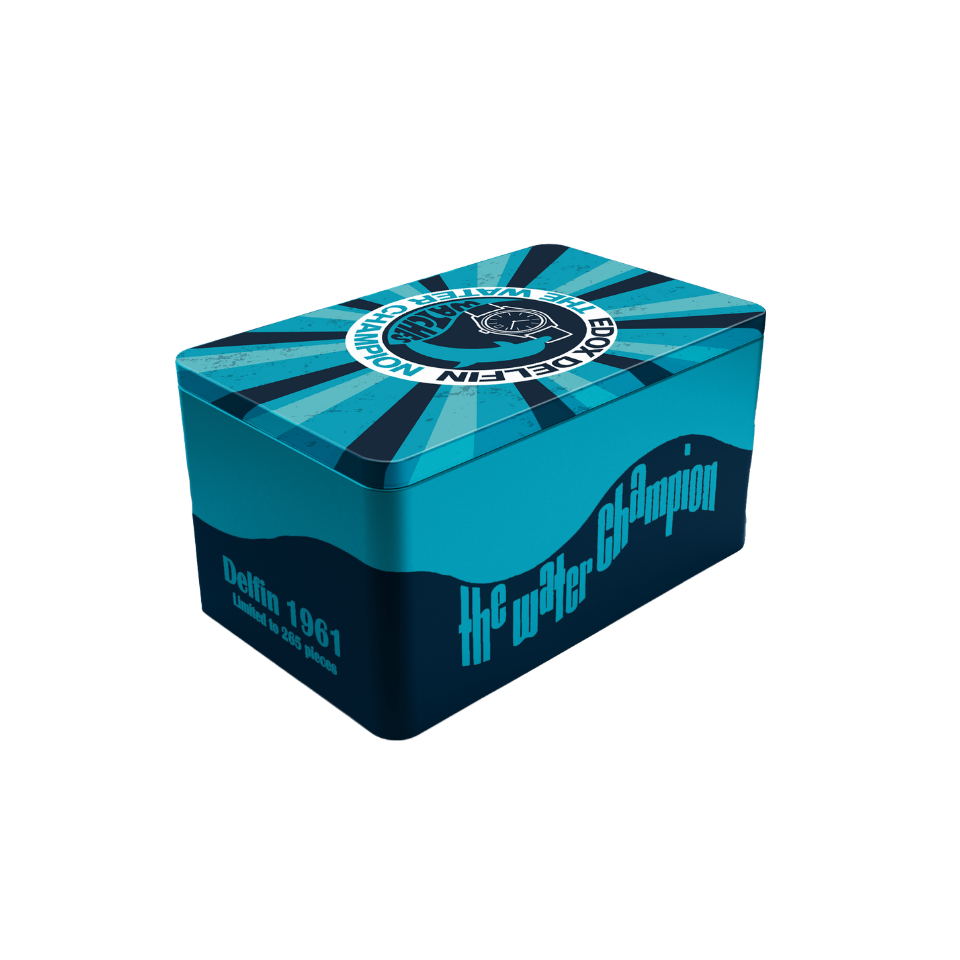 Coffret métallique de l'édition limitée Edox Delfin 1961, floqué Limited to 265 pieces