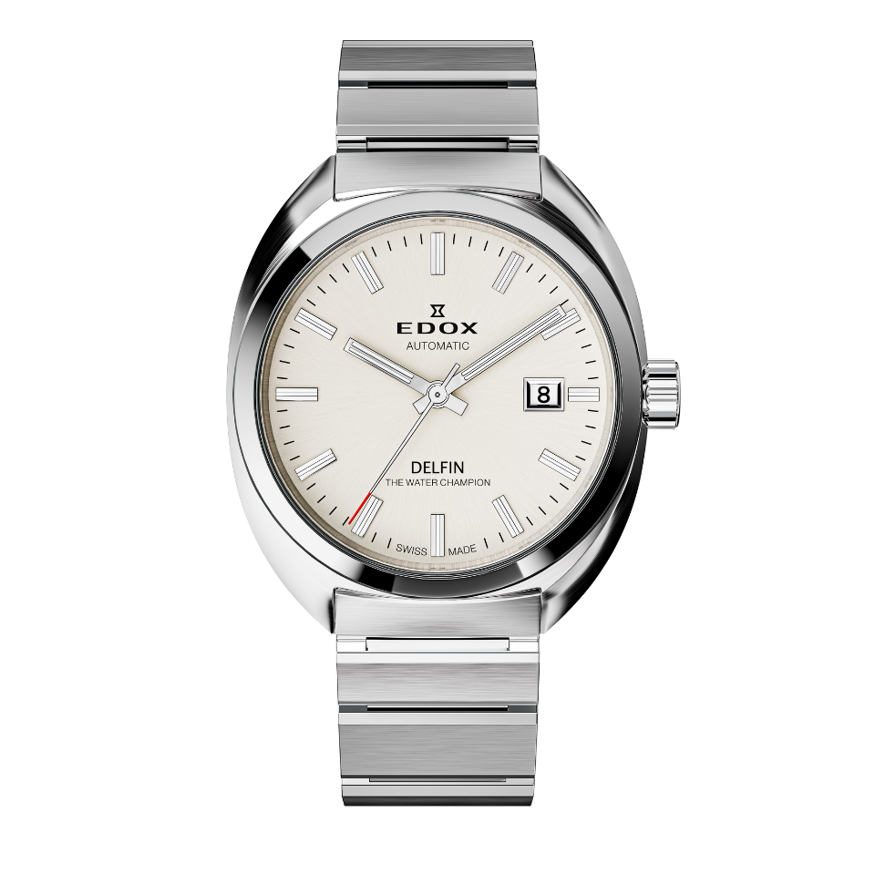 Edox Delfin 1961 Automatic Limited Edition, cadran crème, vue de face